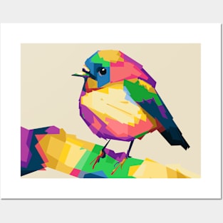 Blue bird colorfully Posters and Art